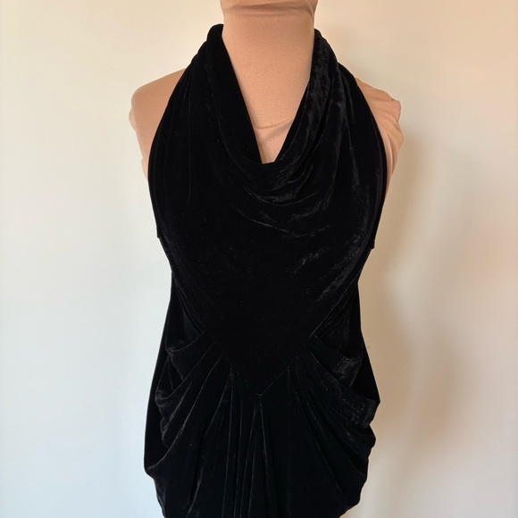 Rick Owens Limo F/W 2011 Velvet Silk Draped Cowl Neck Black Evening Gown EUC S - Picture 8 of 12